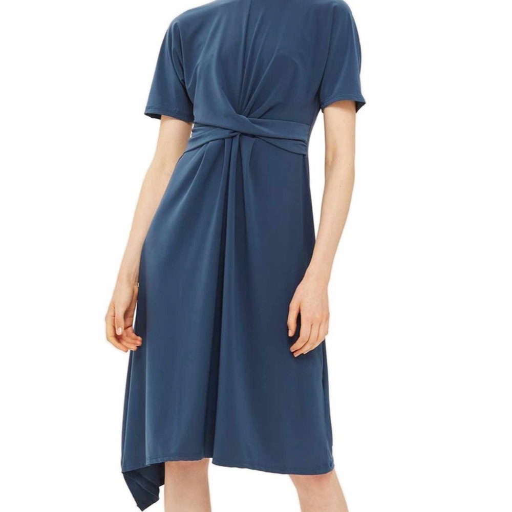 Topshop blue midi dress